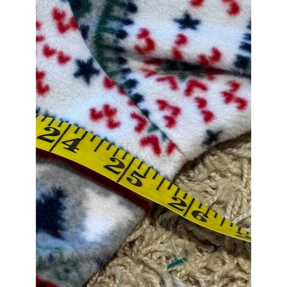 Christmas Union Suit Women XL Red Fair Isle Fleece Pockets Sleeves Zip pajamas - Picture 8 of 9